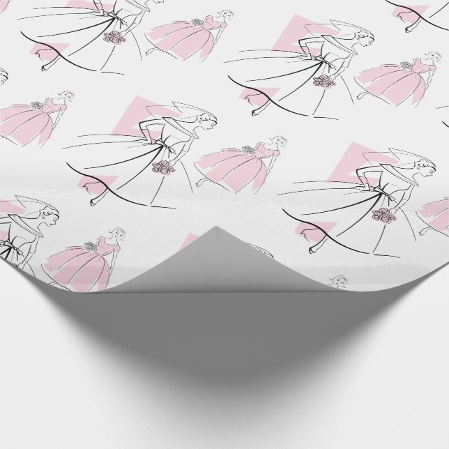 Cadeau Papier d'emballage Fashion Bride Pink Group (Coin)
