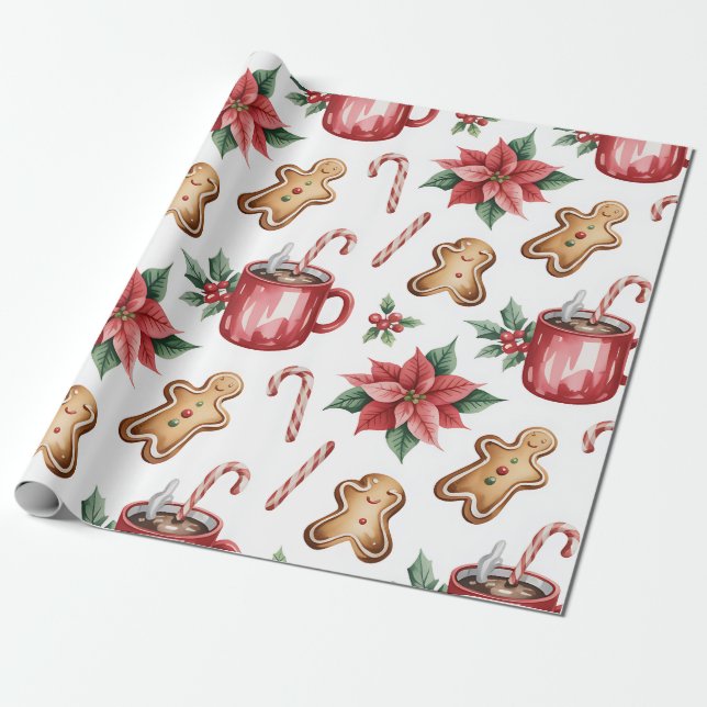 Cadeau Papier d'emballage festif de Noël (Déroulé)