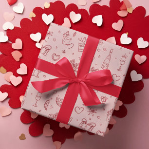 Cadeau Papier d'emballage festif pour la Saint-Valentin