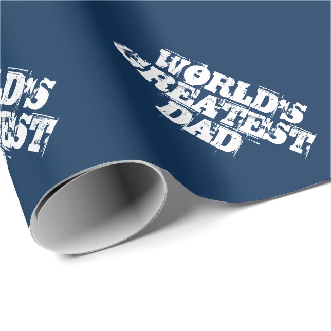 Cadeau Papier d'emballage Fête des pères pour le meilleur (Coin rond)