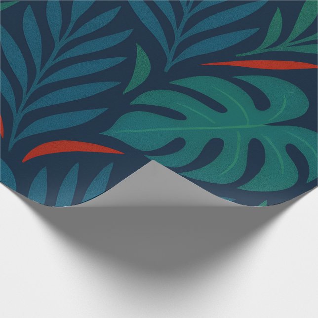 Cadeau Papier d'emballage feuille tropical (Coin)
