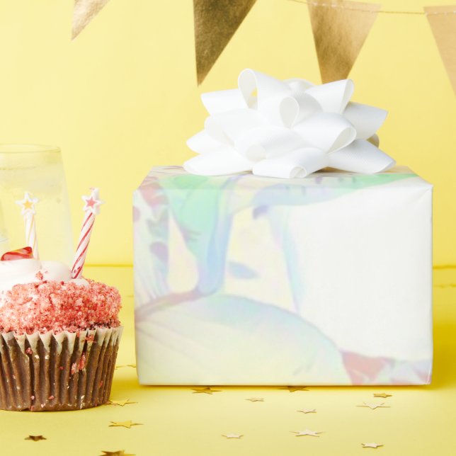 Cadeau Papier d'emballage feuilles botaniques pastel bril (Fête d'anniversaire)