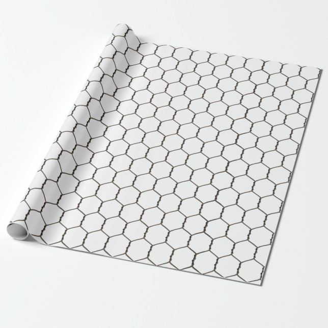 Cadeau Papier d'emballage fil de fer poulet de ferme rust (Déroulé)