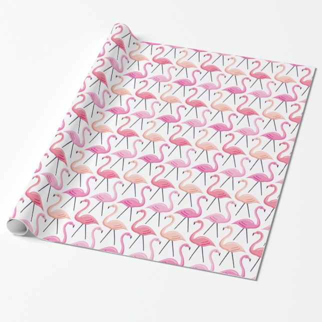 Cadeau Papier d'emballage Flamants Roses (Déroulé)