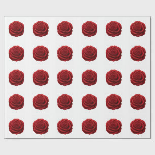 Cadeau Papier d'emballage - Fleur de rose rouge