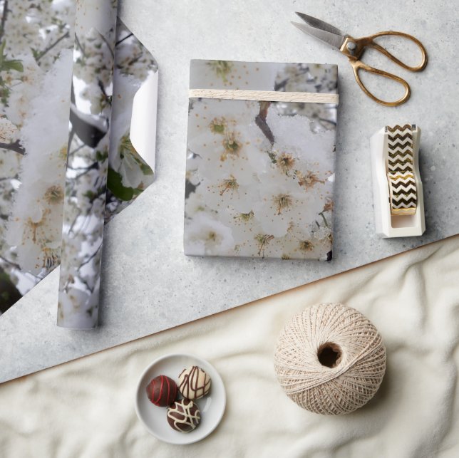 Cadeau Papier d'emballage Fleur enneigée (Artisanat)