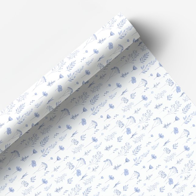 Cadeau Papier d'emballage fleur sauvage bleu foncé (Créateur téléchargé)