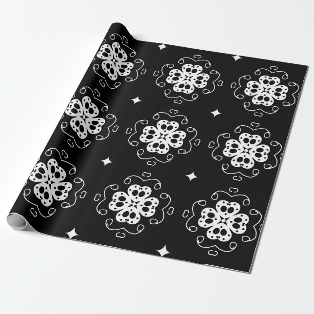 Cadeau papier d'emballage fleurs abstraites modernes (Déroulé)