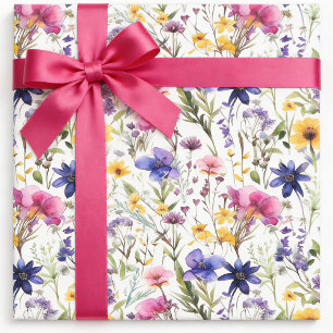 Cadeau Papier d'emballage Fleurs sauvages, Emballage flor