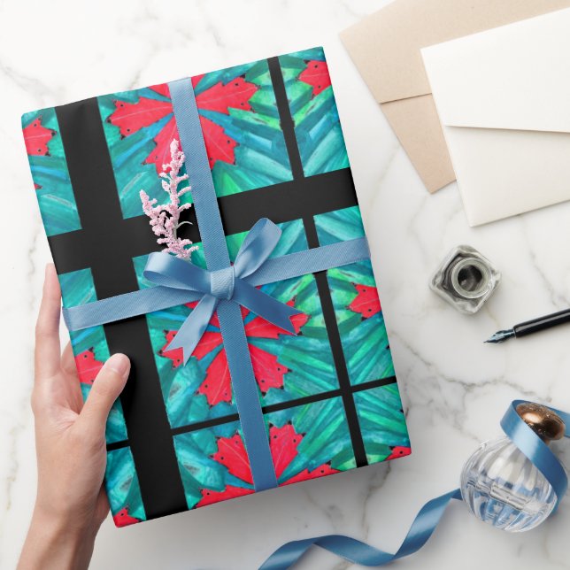 Cadeau Papier d'emballage Flocon de neige rouge (Cadeaux)