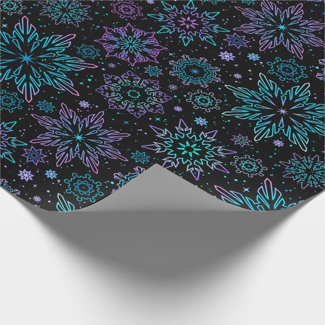 Cadeau Papier d'emballage "Flocons de neige" (Coin)
