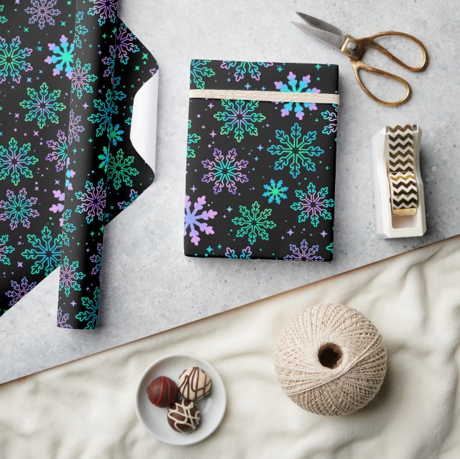 Cadeau Papier d'emballage "Flocons de neige" (Artisanat)