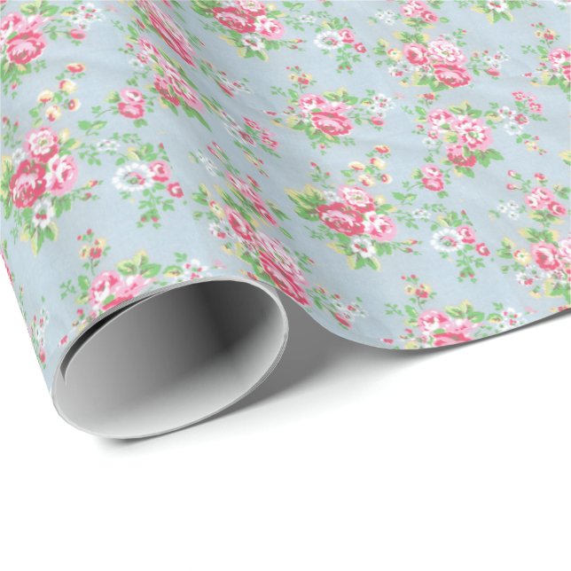 Cadeau Papier d'emballage floral (Coin rond)