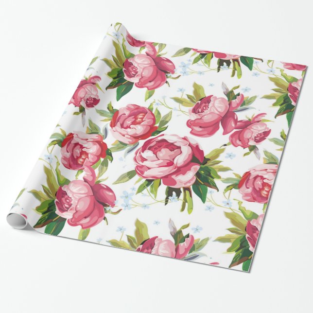 CADEAU PAPIER D'EMBALLAGE FLORAL (Déroulé)