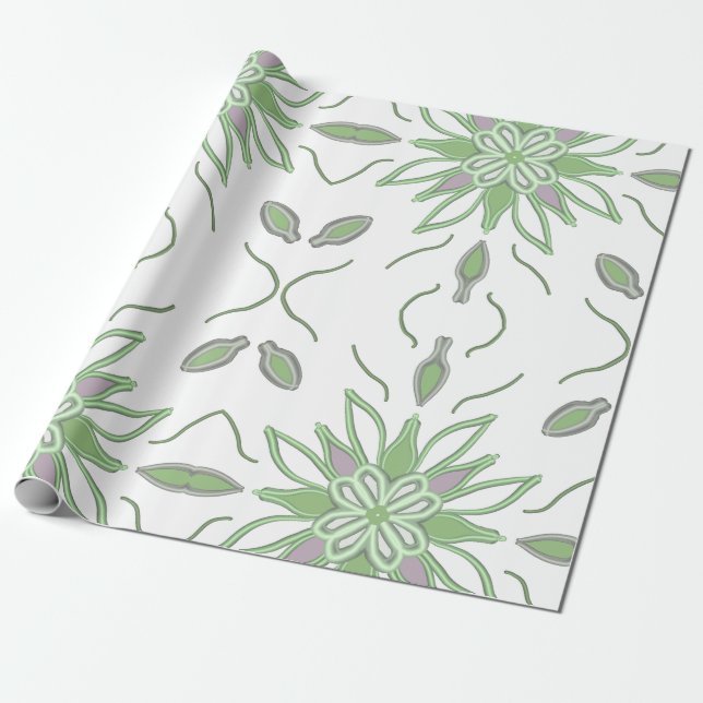 Cadeau Papier d'emballage floral (Déroulé)