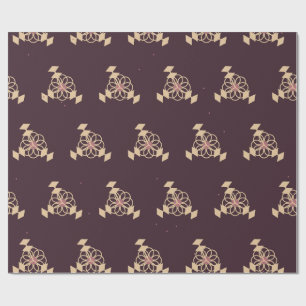 Cadeau Papier d'emballage floral botanique Oxblood