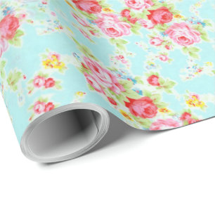Cadeau papier d'emballage floral chic et chic