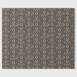 Cadeau Papier d'emballage floral damassé vintage élégant