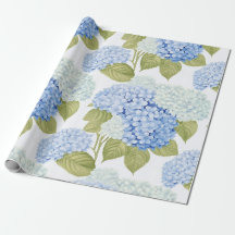 Papier d'emballage floral de jardin d'hortensia bl