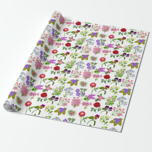 Cadeau Papier d'emballage floral de jardin français de