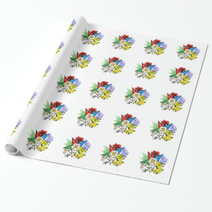 Cadeau Papier d'emballage floral d'étoile orientale