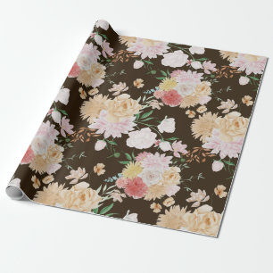 Cadeau Papier d'emballage floral doré