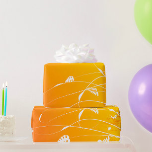 Cadeau Papier d'emballage floral doré