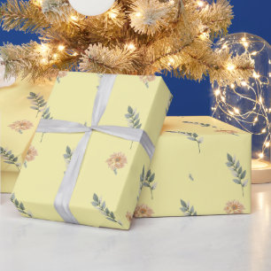 Cadeau Papier d'emballage floral élégant – Enveloppe de f