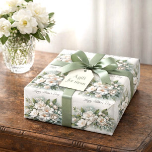 Cadeau Papier d'emballage floral élégant pour la fête des