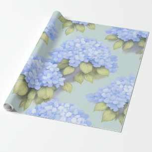 Cadeau Papier d'emballage floral Hydrangea bleu – Boutiqu