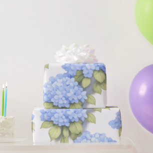 Cadeau Papier d'emballage floral Hydrangea bleu – Boutiqu