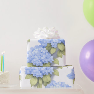 Cadeau Papier d'emballage floral Hydrangea bleu – Boutiqu