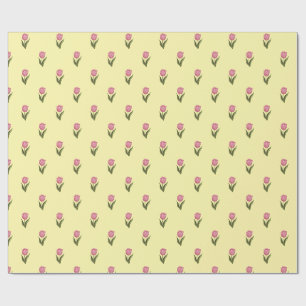 Cadeau Papier d'emballage floral jaune ensoleillé Botan