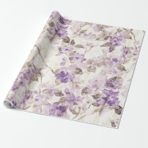 Papier d'emballage floral lavande | Beau violet él