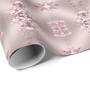 Cadeau Papier d'emballage floral rose délicat