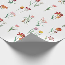Papier d'emballage floral Tulipes