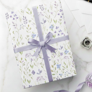 Cadeau Papier d'emballage floral violet