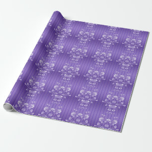 Cadeau Papier d'emballage floral violet élégant