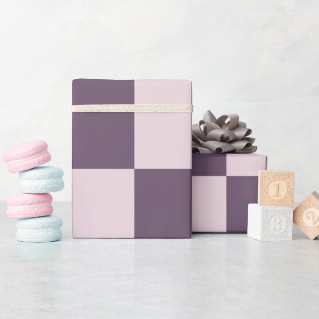 Cadeau papier d'emballage fond mauve doux-rose (Baby Shower)