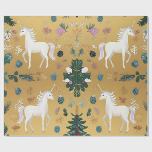Cadeau Papier d'emballage Forêt de licornes