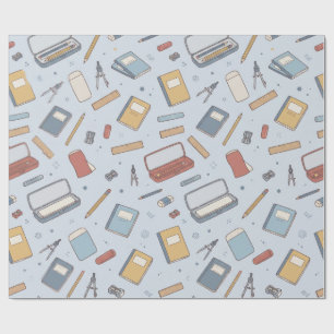 Cadeau Papier d'emballage Fournitures Scolaires Rétro