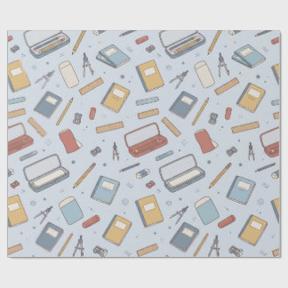 Cadeau Papier d'emballage Fournitures Scolaires Rétro