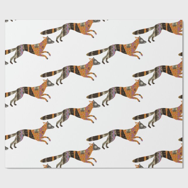 Cadeau Papier d'emballage Fox (Plat)