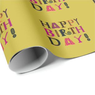 Cadeau Papier d'emballage Funky Happy Birthday