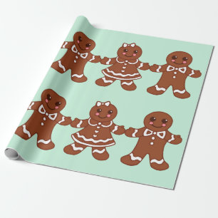 Cadeau Papier d'emballage Garçons Filles pain d'épice de
