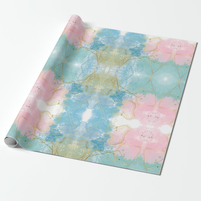 Cadeau papier d'emballage géométrique (Déroulé)