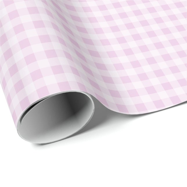 Cadeau Papier d'emballage Gingham Candy Cotton (Coin rond)