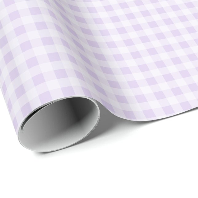 Cadeau Papier d'emballage Gingham Lavande (Coin rond)