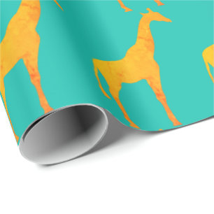 Cadeau Papier d'emballage - Girafes dorées