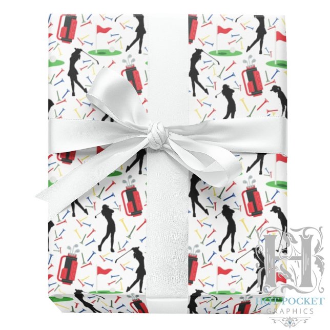 Cadeau Papier d'emballage Golf (Femmes) (Créateur téléchargé)